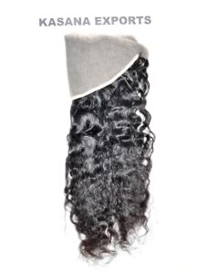 Frontal 13*6 bouclés indien Remy vierge cuticule aligné Machine Double trame en gros couleur naturelle femmes noires profonde cheveux humains - Product Image 4