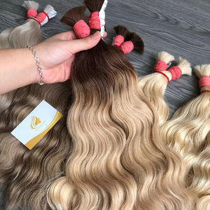 Usine en gros de haute qualité 100% extensions de cheveux humains vierges non transformés Remy faisceaux de cheveux de vague en vrac - Product Image 1