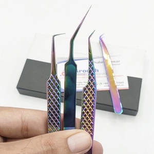 Pince à épiler Plasma multicolore 90 degrés 45 degrés Vente en gros Pince à épiler pour extension de cils en acier durable de haute qualité avec prise en diamant - Product Image 4