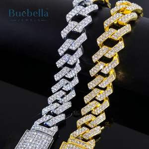 Venta caliente 18MM 18K chapado en oro 925 Plata VVS Moissanite Diamond Iced Cuban Link Bracelet - Product Image 6