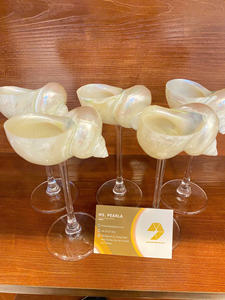 Copa de Martini pulida hecha a mano | Cristal de concha marina natural | Copa de concha sostenible para restaurantes y compradores mayoristas. - Product Image 5