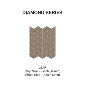Carrelage de sol et de mur extérieur d'intérieur en céramique de qualité supérieure pour projets de luxe Bespoke Interiors Diamond Leaf 48mm Full Body - Product Image 2