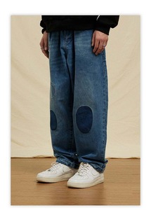Nouveau pantalon en jean décontracté pour homme, style hip-hop, jean ample à effet laser, streetwear, jean baggy - Product Image 2