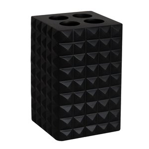 Vetro da bagno in poliresina MSV «Kubik» nero 7,2 x 10,6 cm - Product Image 1