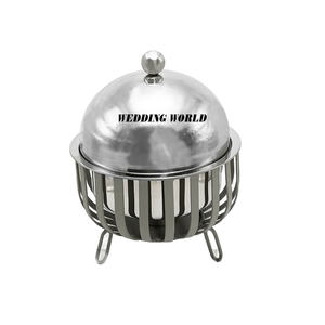 Réchaud à nourriture en métal avec couvercle martelé, forme ronde, casserole design, haute qualité, luxe, nouveau réchaud en métal - Product Image 3