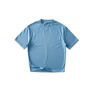 เสื้อยืดครอปผ้าฝ้ายออร์แกนิค G32 ระบายอากาศได้ดี น้ำหนักเบา สีฟ้าอ่อน ซักได้ทุกวัน ทรงหลวมสบาย (XXS XS) - Product Image 1