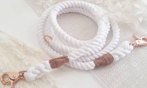 Laisse en corde bleu ciel pour chiens, laisse en corde teinte naturellement - Product Image 4