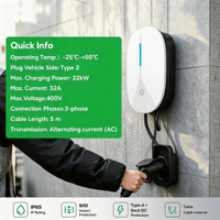 Chargeur EV Commercial Intelligent 7kW Type 2 32A 220V IP66 OCPP RFID Contrôle par Application Câble 5M Garantie 18 Mois Certifié CE FCC