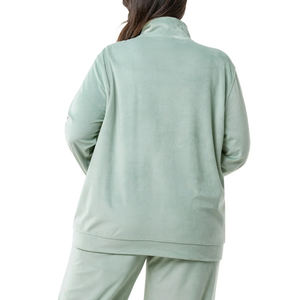 Haute qualité 100% coton Tech polaire à capuche solide hiver femmes grande taille survêtement ensembles OEM vêtements d'entraînement - Product Image 6