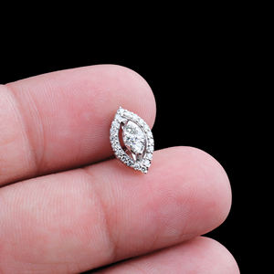 ชุดต่างหูง่ามทำด้วยมือสีขาวทอง14K ต่างหูสตั๊ดตัดเพชรธรรมชาติงดงามสำหรับผู้หญิงโรแมนติก - Product Image 6