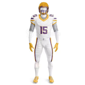 Tenue de football américain pour équipes sportives professionnelles, maillot léger à manches courtes pour hommes, ensemble pantalon assorti, 100% polyester - Product Image 3