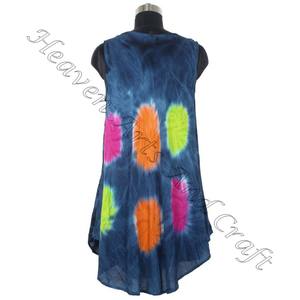 2025 dernière conception été sans manches bohème rayonne robe pour les femmes cravate teinture Club & plage porter Long Style pour les fêtes robe - Product Image 4