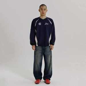 RT Uniformes de football à manches longues personnalisés Maillot de streetwear surdimensionné sublimé - Product Image 2