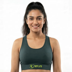 Soutien-gorge de sport pour femme à maintien élevé, couleur anthracite, sans couture, compression, pour la salle de sport, le fitness, le yoga, vêtements de sport, soutien-gorge personnalisé OEM - Product Image 1