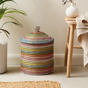 Boîte de rangement en herbe de mer arc-en-ciel avec couvercle, boîte de rangement artisanale, écologique, naturelle, décoration intérieure et extérieure, vente en gros du Vietnam - Product Image 3