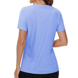 Ropa deportiva elegante producto personalizado transpirable Ultra suave al tacto mejor tela de poliéster entrenamiento gimnasio camiseta para mujer - Product Image 2