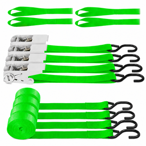 Correa de Amarre de Poliéster de 1 Pulgada con Ganchos en S Negros, Correa de Sujeción de Carga para Motocicleta, Remolque, ATV - Product Image 1