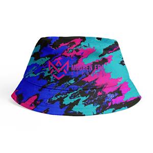 หมวกทรงบัคเก็ตผ้าฝ้ายน้ำหนักเบาสำหรับทุกเพศงาน OEM ออกแบบได้เองสำหรับกลางแจ้งผ้าไหมพิมพ์ซับลิเมชันดีไซน์ลำลองสวมใส่ได้ในฤดูร้อน - Product Image 4