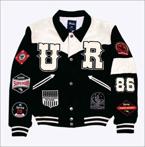 Fabricants de vestes universitaires pour hommes OEM, vente en gros, vestes vintage personnalisées, col en V, respirantes, séchage rapide, imperméables - Product Image 1