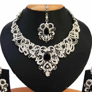 Ensemble de bijoux artificiels traditionnels en alliage vintage à fleurs pour femmes, fiançailles, anniversaire, mariage, fête nuptiale, collier, boucles d'oreilles - Product Image 2