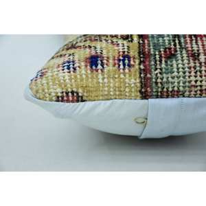 Multicolor Vintage Floral Kantha <b>Patchwork</b> Wool Pillow 8x16 Inch Decorative Cushion for <b>Bedding</b> Floor Woven Embroidered Print - Product Image 4