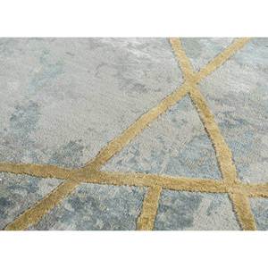 Kavi Grey Black Hand Knotted Wool Bamboo Silk <b>Rug</b> Chaos Theory Design Geometric <b>Boho</b> for Home Hallway Room Rectangle - Product Image 3