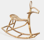 Cheval à bascule en rotin de style élégant pour enfants, jouets, conception unique, cheval à bascule en osier pour bambins, décoration de salle de jeux pour enfants - Product Image 5