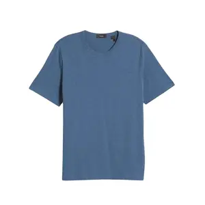 Men's Basic Short Sleeve Tee Shirt 100% Cotton Hanes Men's Beefy Classic Crewneck Cotton Tee With Customized Neck Label Printing