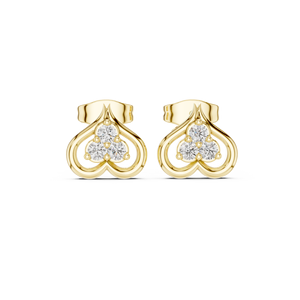 Lab Diamond <b>Heart</b> Shape <b>Earrings</b> 0.24 CT 18KT, 14KT, 10KT Gold & 925 <b>Silver</b> Rose, Yellow, White Gold VVS-VS Clarity, - Product Image 2