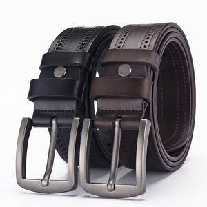 Cinturón de Cuero Vacuno Premium para Hombre con Logotipo Personalizado, Hebilla de Acero Impermeable y Transpirable, Estilo Casual, Negro - Product Image 5