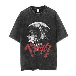 100% algodón manga corta hombres mujeres camiseta lavado ácido 2023 verano nuevo holgado Color sólido Vintage camiseta - Product Image 6