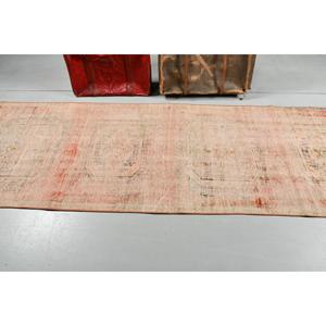 Tapis turc vintage, tapis de 3,2 x 9,6 pieds, tapis en laine rouge à imprimé animal - Product Image 3