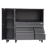 Armoire à outils CSPS robuste à 10 tiroirs en acier thermolaqué noir mat pour garage de mécanicien, grande capacité, haute qualité