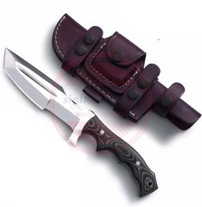 Gaine en cuir de couteau de traqueur de lame fixe d'acier inoxydable \ couteau de traqueur de chasse personnalisé de qualité supérieure - Product Image 6