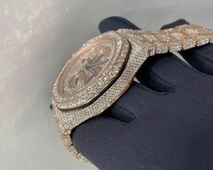 Luxe VVS Baguette Moissanite Diamant En Acier Inoxydable Chrono Iced Out Hip Hop Mécanique Automatique Montre-Bracelet Hommes Mode - Product Image 2