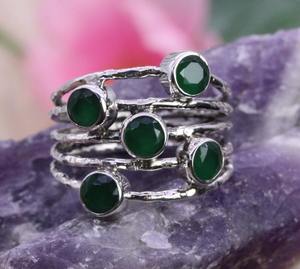 925แหวนเงินสเตอร์ลิงสีเขียวนิลสปินเนอร์เงินสเตอร์ลิงทำด้วยมือเครื่องประดับอัญมณีทรงหลังเบี้ยธรรมชาติเครื่องประดับแหวนประทับ925 - Product Image 6