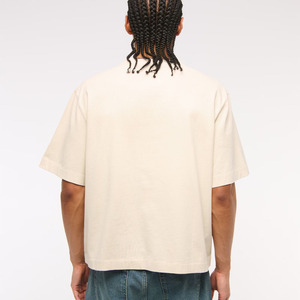 เสื้อยืดบ็อกซี่คอตตอน100% สำหรับผู้ชายเสื้อครอปไซส์ใหญ่พิเศษออกแบบแบรนด์ได้เอง - Product Image 2