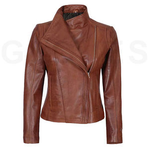 Venta al por mayor caliente personalizado mujeres chaquetas de cuero de piel de oveja de cuero genuino cremallera elegante chaqueta al por mayor 2025 - Product Image 5