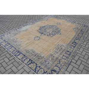 พรมขนาด 8.7x11.5 ฟุต, พรมตุรกีโบราณ, พรมลายพรางสีน้ำเงิน - Product Image 3