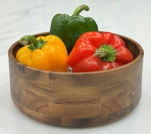 Bol en bois moyen à grain horizontal - Product Image 1