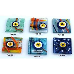 Aimant de réfrigérateur en verre de 5x5 cm Evil Eyes Unique et élégant - Product Image 2