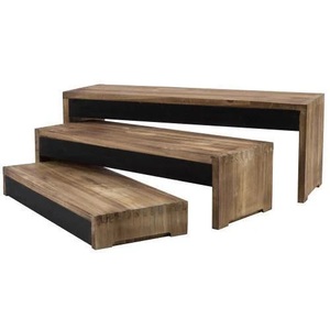 Juego de 3 bandejas de madera Bandeja de madera para servir con asas con color personalizado y tamaños con tres tamaños diferentes - Product Image 1