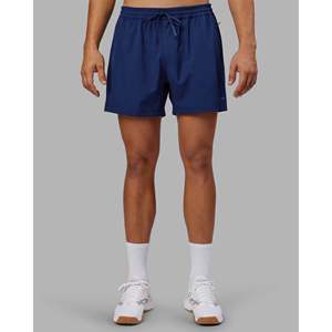 Shorts de performance Midnight Blue Rep 5 pour femmes, taille élastique, en polyester, avec logos - Product Image 1
