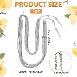 Cordon fil doré Aguillette Aiglet Aglet pour soldat Costume Accessoires Coton Garde d'honneur Art Troupe Officier Epaule - Product Image 6