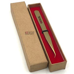 Haute Qualité Or Plasma 45 Degrés Mince Extension De Cils Droit Pince À Épiler En Acier Inoxydable Avec Votre Propre Logo Instruments De Beauté - Product Image 1