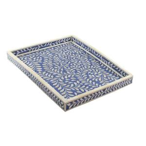 Plateau carré en bois fait à la main avec conception d'incrustation d'os de fantaisie taille personnalisée de haute qualité pour le service à la maison de cuisine - Product Image 3