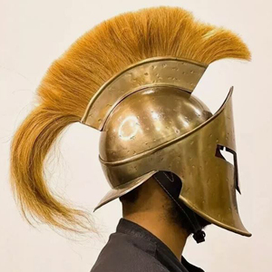 Handmade Spartan Mũ Bảo Hiểm Với Chùm Cổ Hy Lạp Chiến Binh <span class=keywords><strong>Armor</strong></span> Mũ Bảo Hiểm Thời Trung Cổ Kim Loại Đầy Đủ Mặt Mũ Bảo Hiểm Cho Cosplay Và Thu - Product Image 5