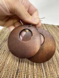 Pendientes hechos a mano de madera natural pulida, ligeros, modernos, estilo bohemio, joyería colgante étnica para mujer, moda ecológica - Product Image 2