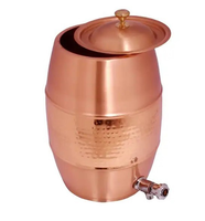 Réservoir d'eau martelé en cuivre Pot et couvercle en cuivre pour sport Fitness Yoga Distributeurs d'eau en cuivre Pot Prix le plus bas