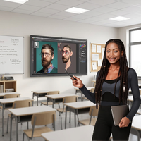 Pizarra Interactiva Inteligente de 65 Pulgadas 4K con 20 Puntos Táctiles, Pizarra Electrónica para Uso en el Aula, Android 13
